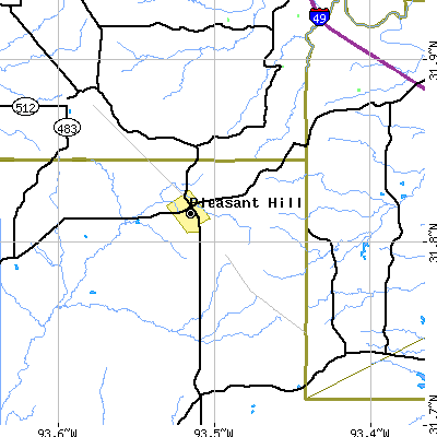 Zip code 71065 close-up map
