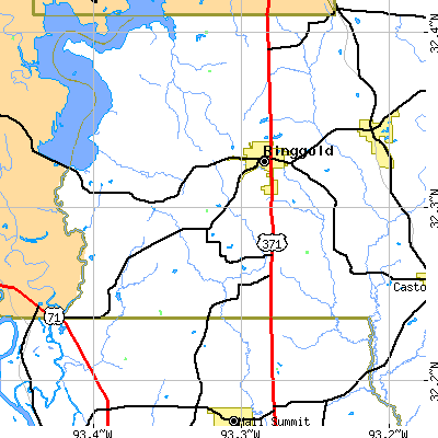 Zip code 71068 close-up map