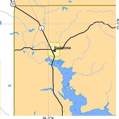 Zip code 71069 close-up map