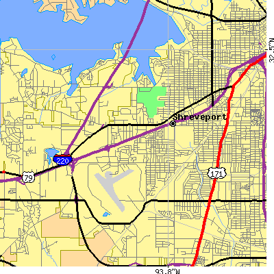 Zip code 71109 close-up map