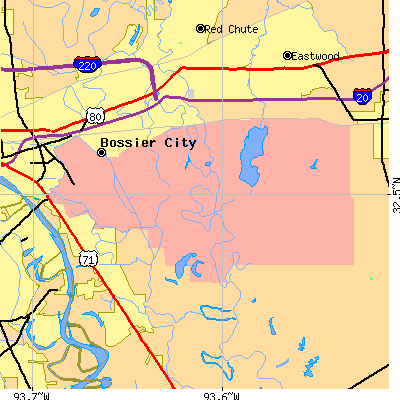 Zip code 71110 close-up map