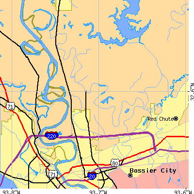 Zip code 71111 close-up map