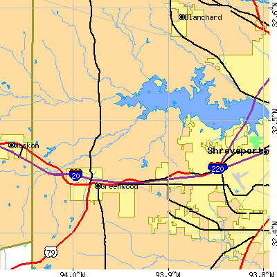 Zip code 71119 close-up map
