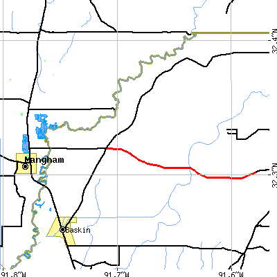 Zip code 71219 close-up map