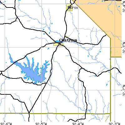Zip code 71226 close-up map