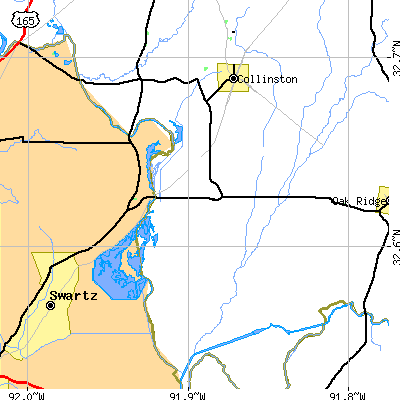 Zip code 71229 close-up map