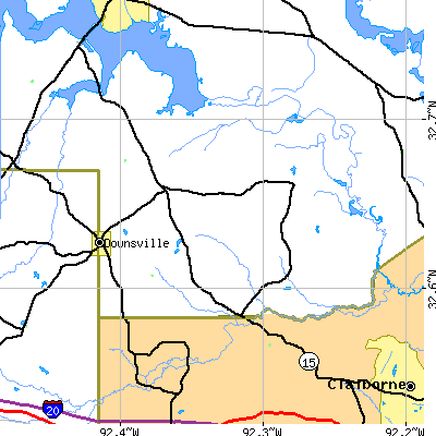 Zip code 71234 close-up map