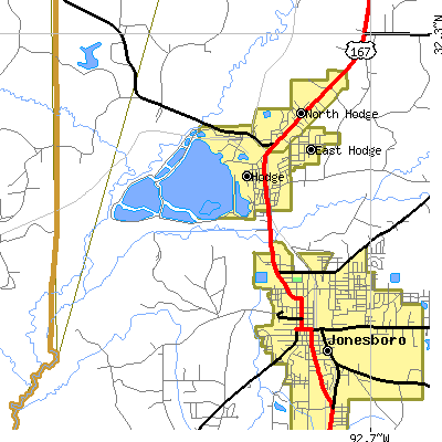 Zip code 71247 close-up map