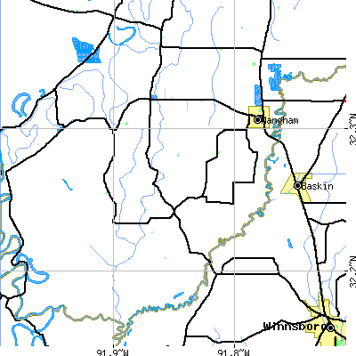 Zip code 71259 close-up map