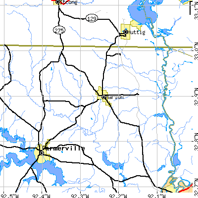 Zip code 71260 close-up map