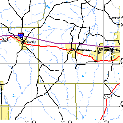 Zip code 71275 close-up map