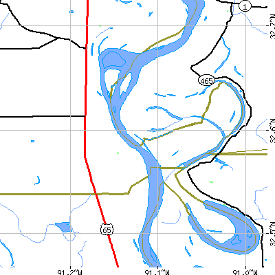 Zip code 71276 close-up map