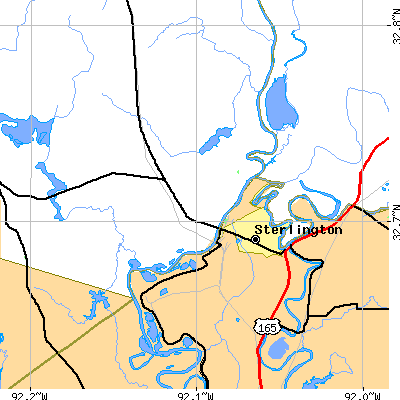 Zip code 71280 close-up map