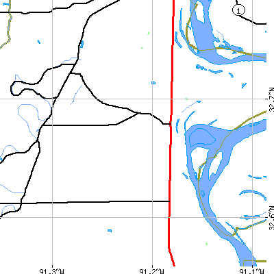 Zip code 71286 close-up map