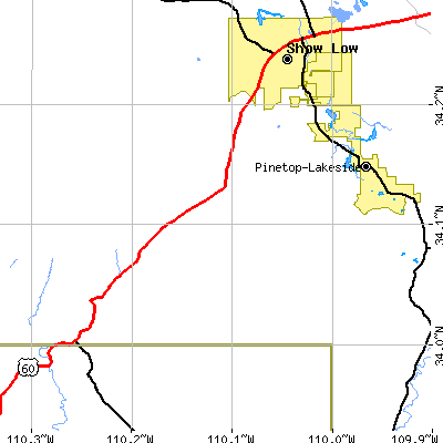 Zip code 85929 close-up map