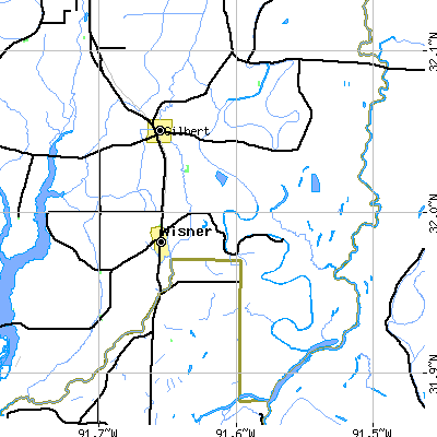Zip code 71336 close-up map