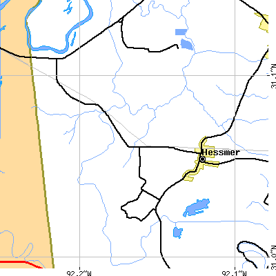 Zip code 71341 close-up map