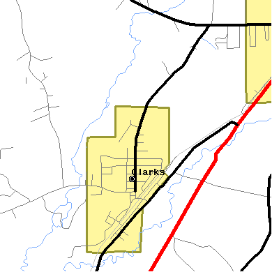 Zip code 71415 close-up map