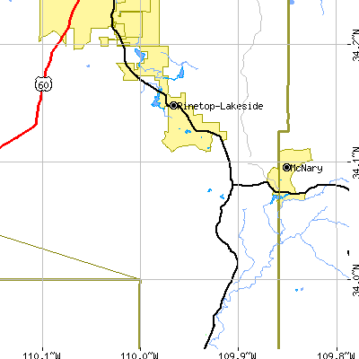 Zip code 85935 close-up map