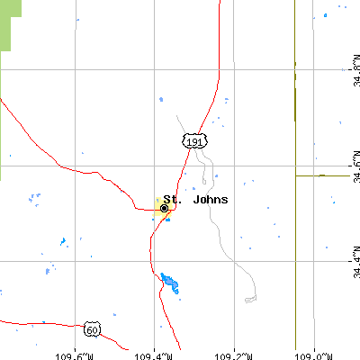Zip code 85936 close-up map