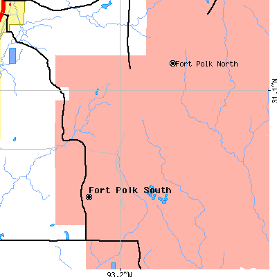 Zip code 71459 close-up map