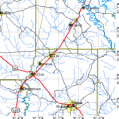 Zip code 71465 close-up map