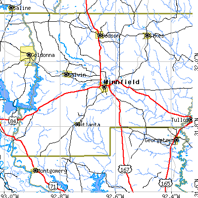 Zip code 71483 close-up map