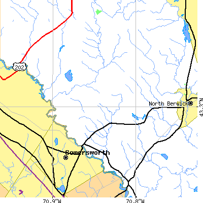 Zip code 03901 close-up map
