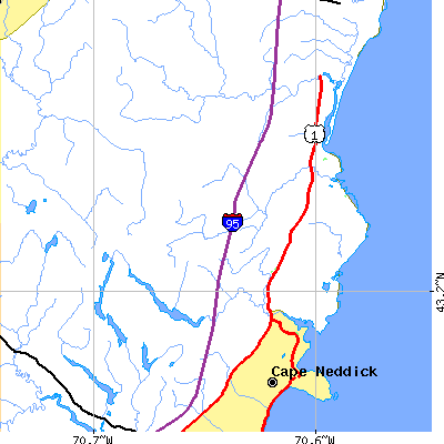 Zip code 03902 close-up map