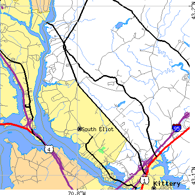 Zip code 03903 close-up map