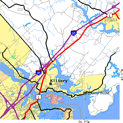 Zip code 03904 close-up map