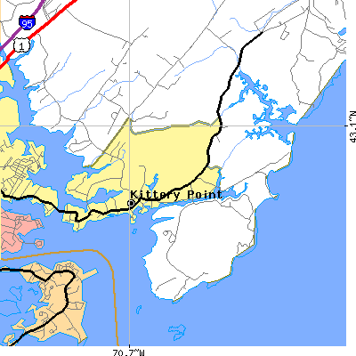Zip code 03905 close-up map