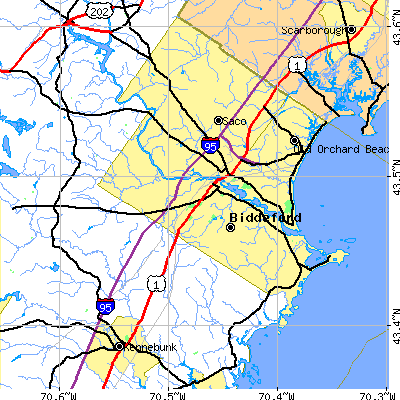 Zip code 04005 close-up map