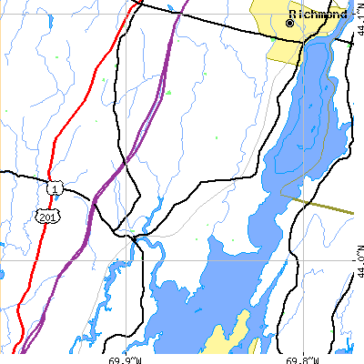 Zip code 04008 close-up map