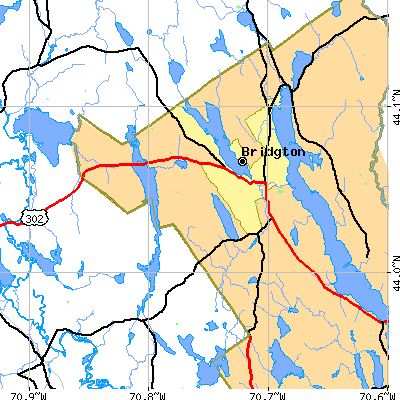 Zip code 04009 close-up map