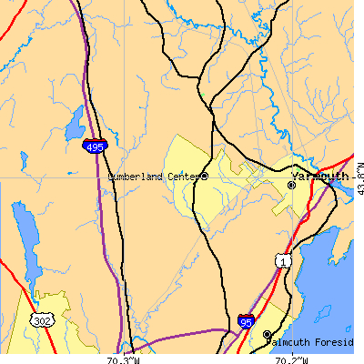 Zip code 04021 close-up map