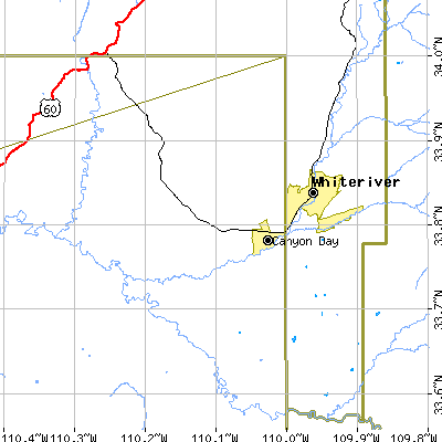 Zip code 85941 close-up map