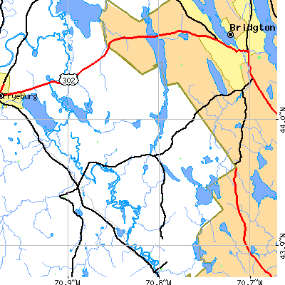 Zip code 04022 close-up map