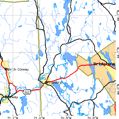 Zip code 04037 close-up map