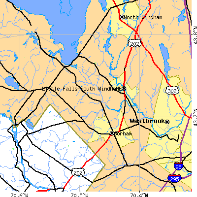 Zip code 04038 close-up map