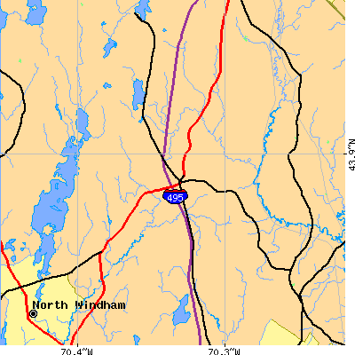Zip code 04039 close-up map