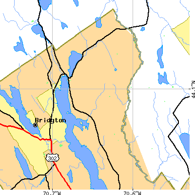 Zip code 04040 close-up map