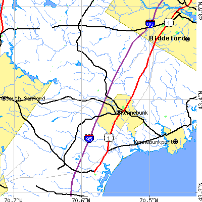 Zip code 04043 close-up map