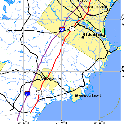 Zip code 04046 close-up map