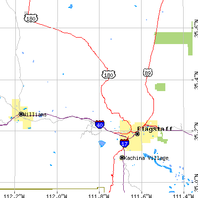 Zip code 86001 close-up map