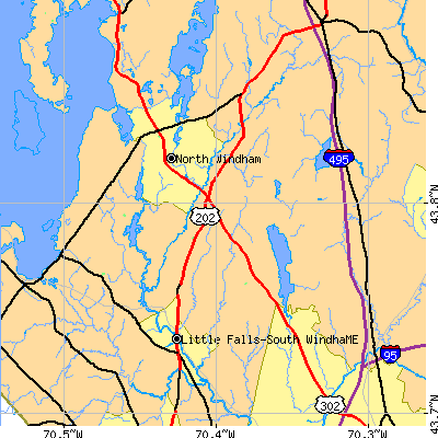 Zip code 04062 close-up map