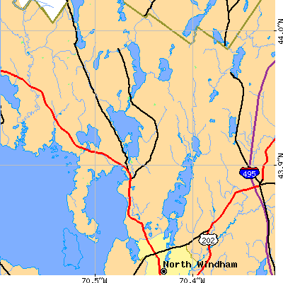 Zip code 04071 close-up map