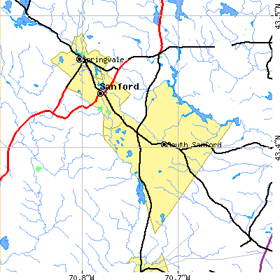 Zip code 04073 close-up map