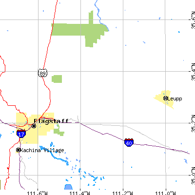 Zip code 86004 close-up map