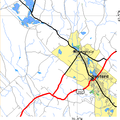 Zip code 04083 close-up map